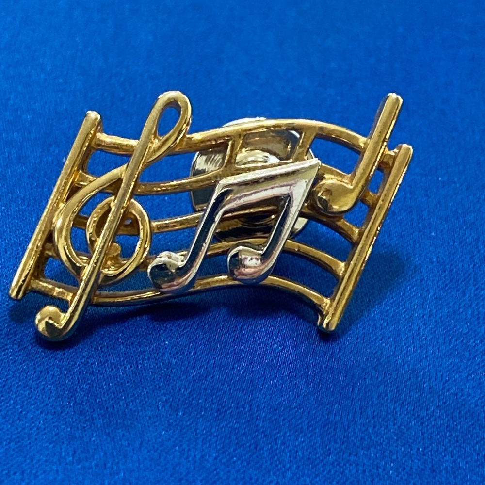Gold and silver tone lapel pin